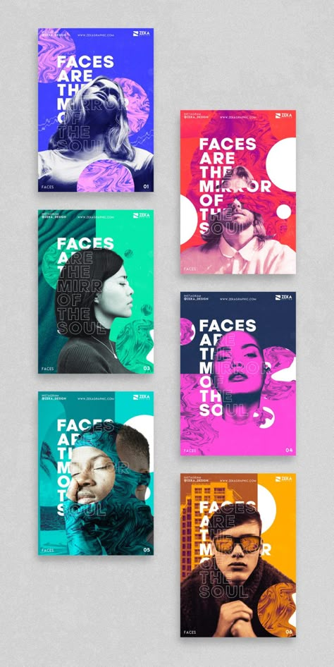 Faces Poster Design Series | ZEKA DESIGN Minimalist Graphic Design Inspiration, Mises En Page Design Graphique, Minimalist Poster Design, 달력 디자인, Minimalist Graphic Design, Desain Editorial, Learning Graphic Design, Poster Design Inspiration, Poster Layout