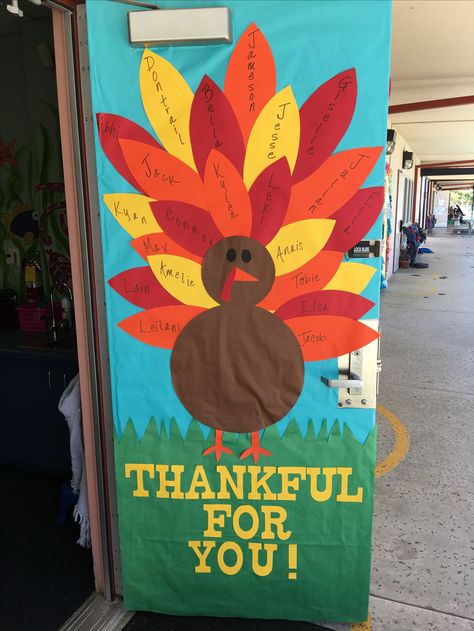 Thanksgiving Classroom Door Thanksgiving Door Decorations Classroom, Thanksgiving Classroom Door, Fall Classroom Door, Thanksgiving Door Decorations, Preschool Door, November Classroom, Thanksgiving Bulletin Boards, Classroom Door Decorations, Classroom Door Decor