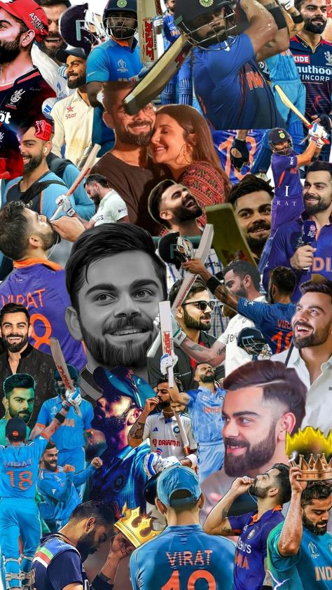 Virat Kohli Collage, Ict Aesthetic, I Love Cricket Images, Virat Kohli Anushka Sharma, Kohli Anushka, Virat Kohli Portrait, Cricket Images, Anushka Virat, Virat Kohli Portrait Photography