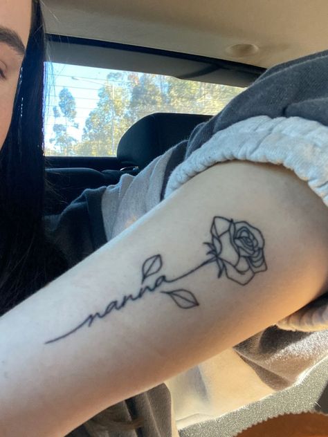 Grandma Rose Tattoo, Passing Of Loved One Tattoo, Grandparents Name Tattoo Ideas, Past Love One Tattoo, Tattoo Ideas Rip Grandma, Tattoo Of Passed Loved One, Tatoos To Get For Your Grandma, Tattoos To Get For Passed Loved Ones, Symbols For Passed Loved Ones