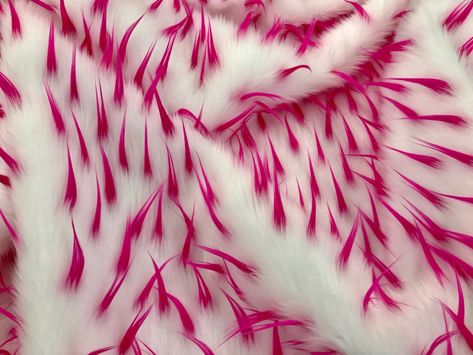 Fuchsia spikes on a white multi color Faux fun fur-60 wide-apparel-fashion-decorations-jackets-upholstery-sold by the yard. Winter Barbie, Cat Logos, Faux Fur Fashion, Fur Texture, Fuzzy Blanket, Textiles Techniques, Animal Fur, Fur Fabric, Vine Design