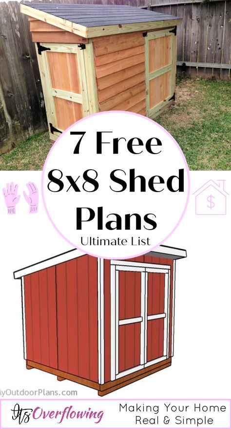 8x8 Shed Plans, 8x8 Shed, Mini Shed, Generator Shed, Small Shed Plans, Lean To Shed Plans, Backyard Storage Sheds, Diy Storage Shed, Wood Shed Plans