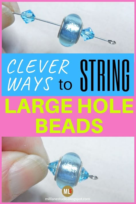 Large Hole Bead Jewelry, Making Jewelry For Beginners, Diy Jewelry Making Tutorials, Easy Jewelry, Diy Bracelet Designs, Easy Diy Jewelry, Jewelry Tips, Diy Wire Jewelry, Large Hole Beads