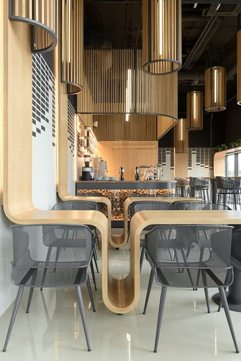 Modern Coffee Shop, Coffee Shops Interior, Cafe Interior Design, Restaurant Interior Design, Commercial Interior Design, Shop Interior Design, Restaurant Interior, Cafe Interior, Cafe Design