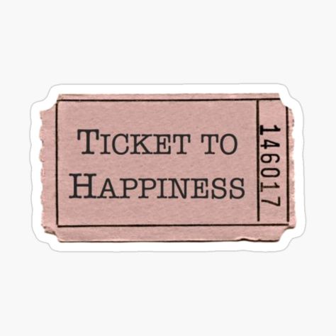 Aesthetic Ticket, Ticket To Happiness, Pink Tickets, Ticket Sticker, Aesthetic Background, Memory Books, Sticker Book, Aesthetic Vintage, Aesthetic Backgrounds