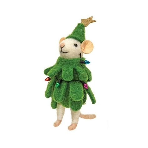 Tree Outfit, Christmas Tree Outfit, Plush Christmas Ornaments, Colorful Christmas Lights, Christmas Poses, Felted Mouse, Needle Felting Ideas, Needle Felted Christmas, Diy Doll Miniatures