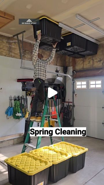 M Sam Irwin on Instagram: "The Tote Slide  by ceilingsam is a great way to get storage bins off the floor #springcleaning #toteslide #storage #gobuildstuff" Equipment Storage Ideas, Garage Ceiling Storage, Garage Ceiling, Ceiling Storage, Equipment Storage, Outdoor Equipment, Plant Cuttings, Storage Bin, Spring Cleaning