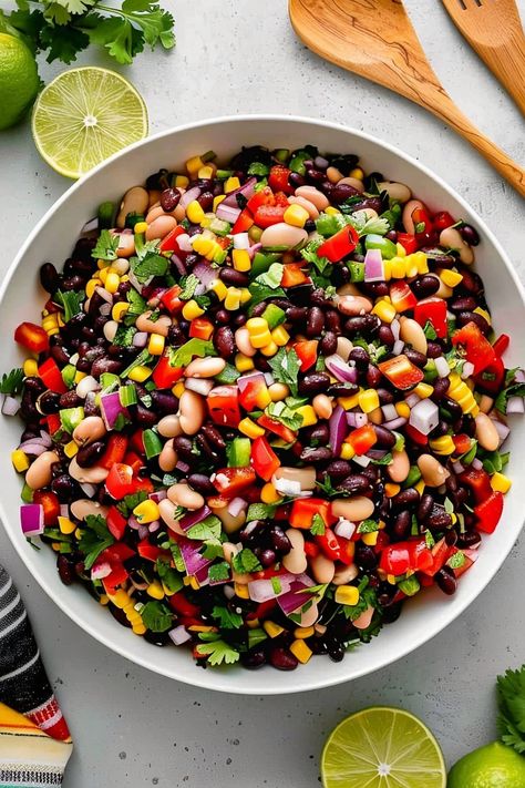 Mexican Bean Salad Salads For Mexican Food, Southwestern Bean Salad, Taco Bean Salad, Zesty Bean Salad, Southwest Dense Bean Salad, Black Bean Mexican Salad, Bean Salad Recipes Dressing, Bean Salad Mexican, Veggie Bean Salad