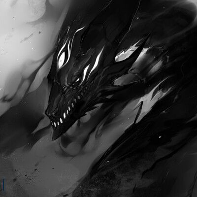 ArtStation - Blackcloud Shadow Creatures, Shadow Monster, Shadow Dragon, Mythical Dragons, Monster Ideas, Mythical Animal, Cute Fantasy Creatures, 다크 판타지, Dragon 2