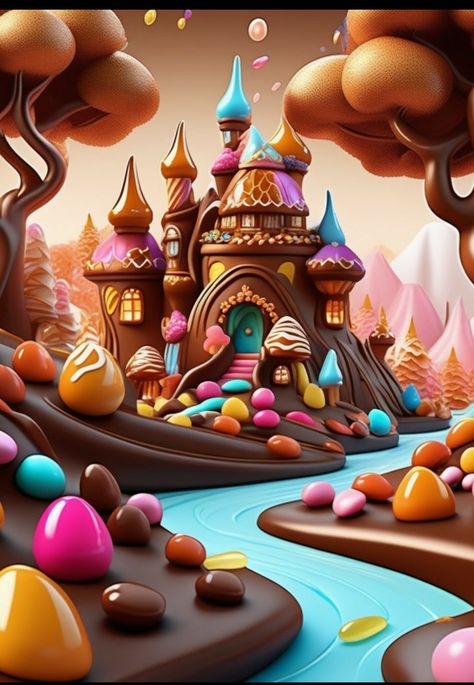 Chocolate Castle, Candyland Games, Dragons And Beasties, Candy Wonderland, Chocolate Hills, Candy Trees, Candy Castle, Chocolate Store, Ice Shop