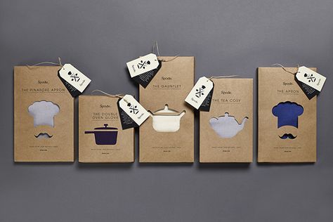 Spode Kitchen Textiles — The Dieline - Branding & Packaging Panty Packaging, Kraft Packaging, Kitchen Textiles, Eco Packaging, Creative Package, בר מצווה, Retail Store Design, Kraft Boxes, Retail Design Blog