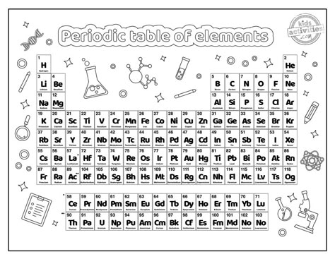 Printable Periodic Table Coloring Pages Periodic Table Design Ideas, Periodic Table Coloring Pages, Element Table Periodic, Aesthetic Periodic Table Printable, Periodic Table Of The Elements Printable, Cute Periodic Table Printable, Periodic Table Of The Elements Aesthetic, Periodic Table Drawing, Periodic Table Black And White