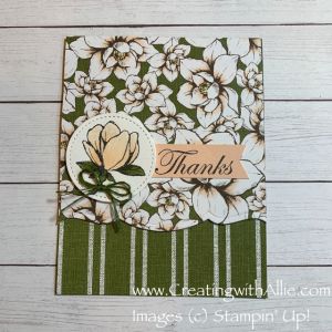 Stampin Up Magnolia, Flower Magnolia, Mood Card, Magnolia Stamps, March 2024, Designer Series Paper, Stamping Up Cards, Su Cards, Floral Cards