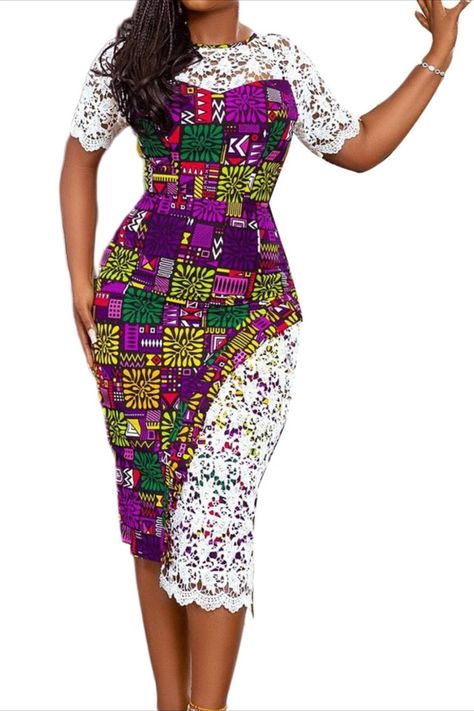 Delight in the look of this African Ankara style, short sleeve, pullover with patchwork dress. African Dresses For Teens, 90s Latina, Teen Swag, Go To Church, Autumn Party, Evening Fashion, Dress 2022, Dress Office, African Fashion Ankara