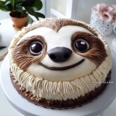 Sloth Sheet Cake, Sloth Birthday Cake, Axolotl Cake, Sloth Cake, Sloth Cakes, Best Oatmeal Raisin Cookies, Christmas Door Decorating Contest, Sloth Birthday, Cake Brownies