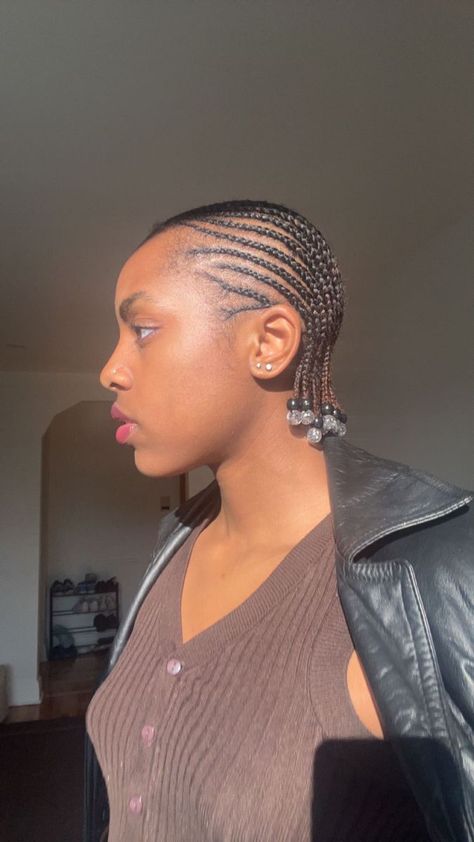 Cornrows Natural Hair Short, Short Natural Hair Cornrow Styles, Natural Hair Cornrows Short, Natural Cornrow Hairstyles For School, Freehand Cornrows, Natural Cornrow Hairstyles Short Hair, Freehand Hairstyle For Black Women, Cornrows On Short Hair, Freehand Hairstyle