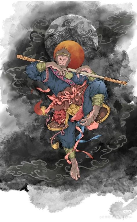 Susanoo Tattoo Japanese Mythology, Wu Kong Monkey King, Sun Wu Kung, Chinese Monkey, Ogoh Ogoh, Sun Wu Kong, Wu Kong, The Monkey King, Black Myth Wukong