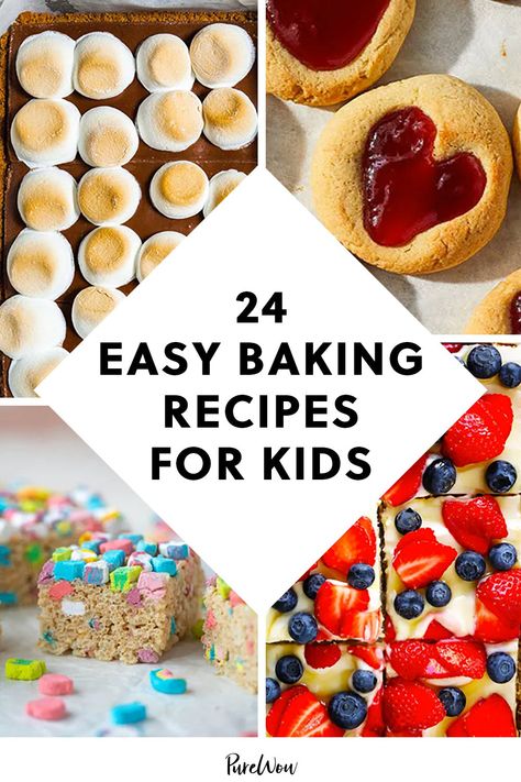 24 Easy Baking Recipes for Kids (That Won’t Leave Your Kitchen Covered in Flour) #purewow #kids #baking #family #food #recipe Baking Camp For Kids, Baking With Family, Kids Baking Championship Recipes, Cool Cooking Recipes, Easy Recipe For Kids To Make, Fun Recipes Baking, Easy Dessert For Kids To Make, Kids Cooking Recipes Desserts, Easy Baking With Toddlers