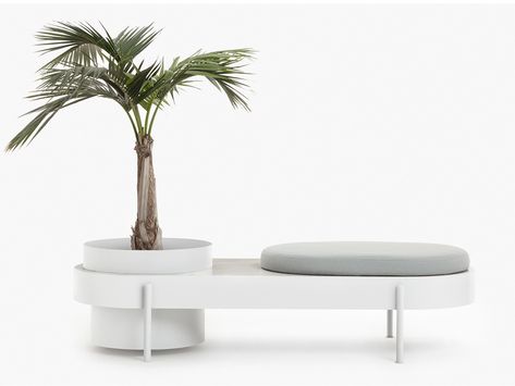 Bench with integrated planter ALBISOLA by Paola Zani Office Bench, Modular Bench, Wooden Display Cabinets, Urban Furniture Design, Planter Bench, Planter Design, Urban Furniture, Design Line, Bench Designs