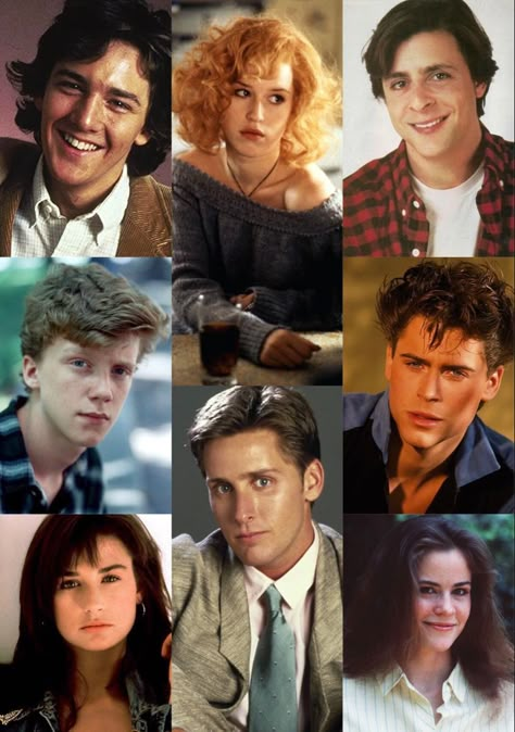 The Brat Pack 80s, Brat Pack 80s Style, Brat Pack 80s, The Brat Pack, Andrew Mccarthy 80s, Ally Sheedy, 80’s Aesthetic, John Hughes Movies, Judd Nelson