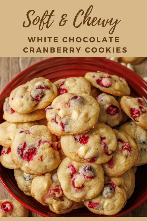 These White Chocolate Cranberry Cookies are so delicious and festive. Soft and chewy cranberry cookies studded with white chocolate chips and orange zest, create the perfect balance of sweetness from the white chocolate and the tartness of cranberry. White Chocolate Orange Cranberry Cookies, Soft And Chewy White Chocolate Cranberry Cookies, White Chocolate Macadamia Nut Cookies Cranberries, White Cranberry Cookies, White Chocolate Cranberry Orange Cookies, Cranberry White Chip Cookies, Christmas Cookies With Cranberries, Cranberry White Chocolate Shortbread, White Chocolate Chip Cranberry Shortbread Cookies