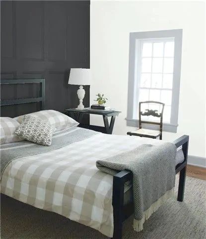 Benjamin Moore Wrought Iron Review & Inspiration Calming Wall Colors, Cream Wall Paint, Relaxing Bedroom Colors, Blue Wall Paint, Best Greige Paint Color, Benjamin Moore Bedroom, Calming Bedroom Colors, Greige Paint Colors, Color Combinations Paint