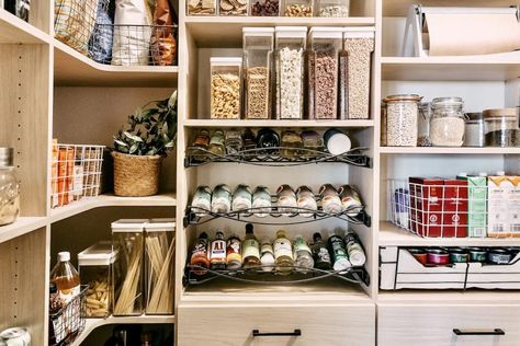 Step Inside My New Pantry (It’s Never Felt This Organized!) Cabinet Spice Rack, How To Organize, Custom Pantry, Pantry Organization, Camille Styles, Spice Rack, California Closets, Organizing Systems, Pantry Storage