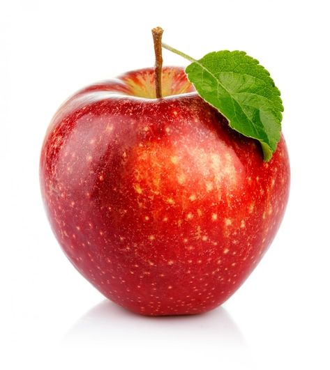 Red apple with green leaf isolated on a ... | Premium Photo #Freepik #photo #apple #red-apple #apple-fruit #green-apple Drawing Fruit, Apple Images, Apple Picture, Apple Photo, Seasonal Fruits, Fermented Cabbage, Flower Fruit, Fruits Photos, Fruit Picture