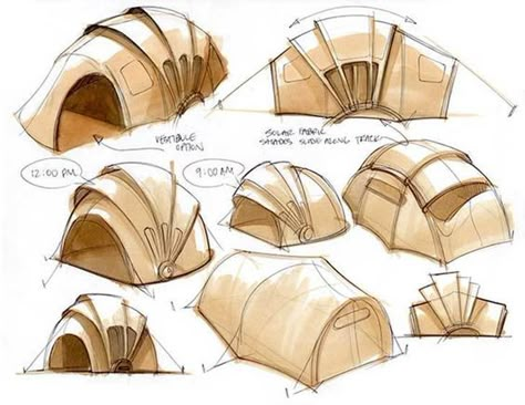 Camp Setup, Solar Tent, Bionic Design, Tenda Camping, Shelter Design, Pavilion Design, Design Sketching, Tent Design, Architecture Concept Drawings