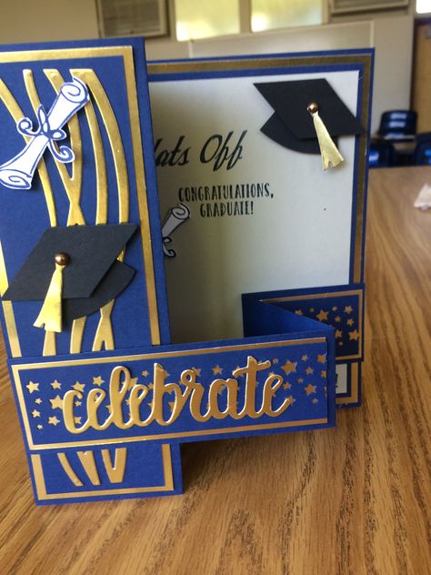 Graduation Card Stampin Up Handmade, College Graduation Card Ideas, Graduation Card Announcements, Graduation Card Ideas Homemade, Grad Cards Handmade, Homemade Graduation Cards, Graduation Card Box Ideas Diy, Card Box Ideas Diy, Masculine Graduation Cards