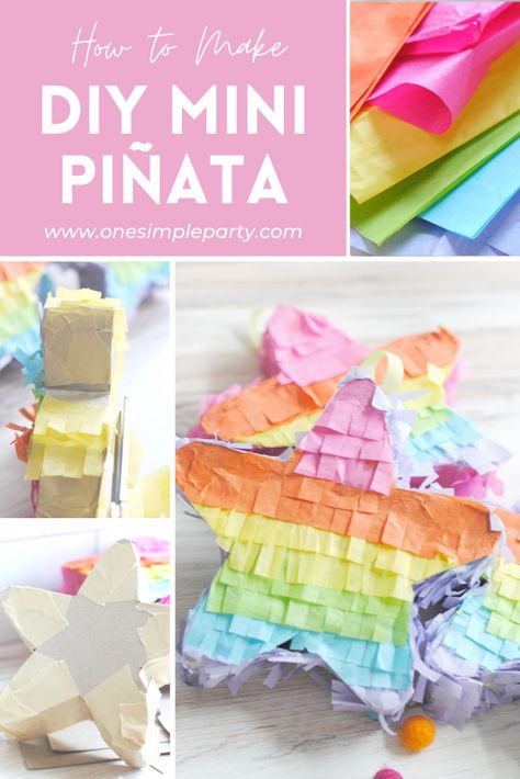 Mini Pinatas Template, Diy Small Pinata, Diy Mini Pinata How To Make, Piñata Diy Easy, Pinata Template Free Printable, How To Make Pinata Step By Step, Diy Mini Pinata, Mini Pinatas Favors, How To Make Pinata