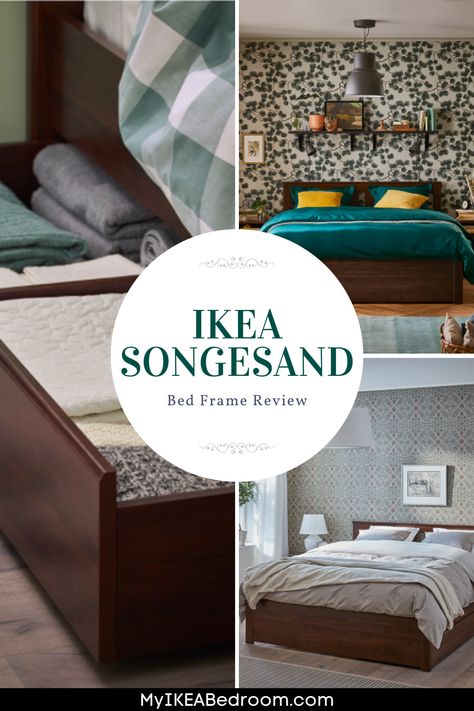 IKEA SONGESAND Bed Frame Review: The IKEA SONGESAND bed frame has a classic look that can fit into the modern design of your bedroom or hostel. Asides from the soft and gentle appearance of the white model for this product, buyers will also be happy with the sturdy design of the SONGESAND bed frame. Ikea Songesand Bedroom Ideas, Songesand Bedroom Ideas, Songesand Bedroom, Ikea Songesand Bed, Songesand Bed, Ikea Songesand, Ikea Bed Hack, Minimal Apartment, Bedroom Built Ins