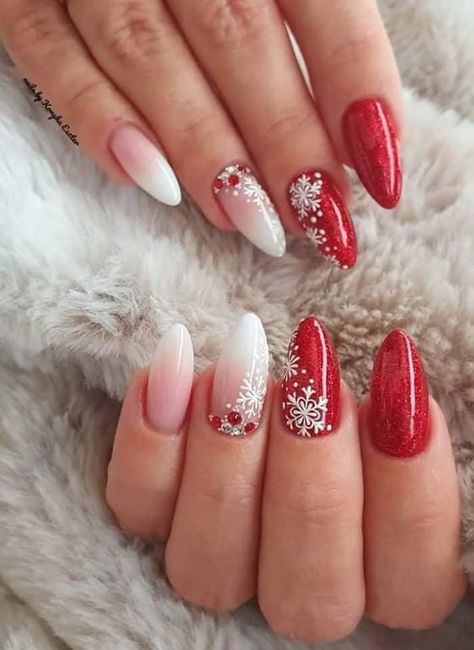 December Nails, Christmas Gel Nails, Festival Nails, Xmas Nails, Christmas Nail Designs, Elegant Nails, Christmas Nail Art, Christmas Nail, Holiday Nails