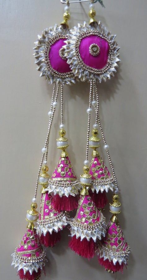 Three Most Popular and Easiest Snowflake Making in a floral way Simple Latkans For Lehenga Handmade, Lehnga Latkan Designs, Lehnga Tassels, Tassels Fashion Clothing, Tassel Making, Hanging Tassels, Sewing Home Decor, Designer Tassels, Tassels Designs