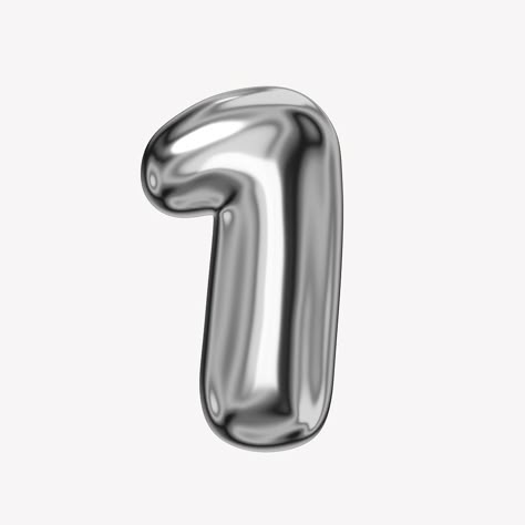 1 number one, 3D chrome metallic balloon design | premium image by rawpixel.com / Sakarin Sukmanatham Collage Numbers, Balloon Numbers, 3d Chrome, Collage Pics, Silver Balloon, Metallic Balloons, Silver Numbers, Scrapbook Stickers Printable, 1 Number