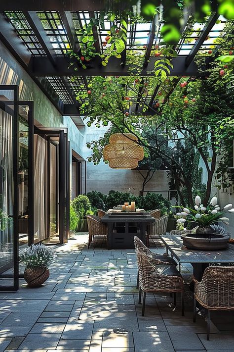 Garden Courtyard Design, Outside Courtyard Ideas, Private Courtyard Off Bedroom, Home With A Courtyard, Courtyard Off Bedroom, Courtyard Inside House, House Courtyard Design, Home Courtyard Ideas, Interior Courtyard Design