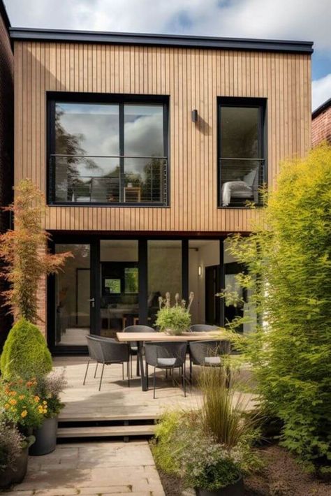 5 Reasons to Consider Composite Cladding for Your Sustainable Home House With Black Windows, Black Windows And Doors, Victorian House Design, Cotswolds Hotels, Wood Cladding Exterior, Architectural Technologist, Black Windows Exterior, Jade Design, Composite Cladding