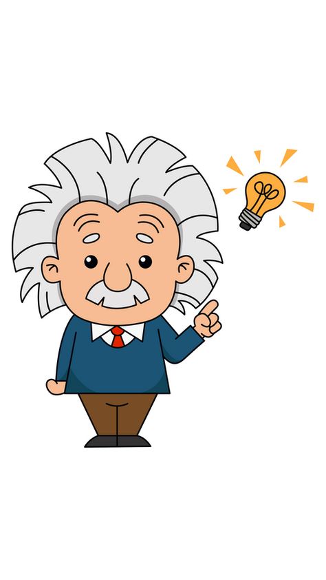 The image of Albert Einstein with a lightbulb above his head is one of the most iconic images in science. It is a symbol of creativity and inspiration, and it has been used to represent the power of... Drawings Related To Science, Albert Einstein Pictures Art, Albert Einstein Drawing Easy, Science Related Drawings, Albert Einstein Drawing Cartoon, Drawing For Science, Einstein Clipart, Albert Einstein Drawing, Albert Einstein Cartoon