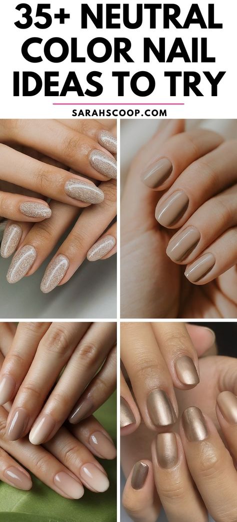 Elevate your style with these 35+ stunning neutral-color nail designs perfect for any occasion! #NailDesign #NailArt #NeutralNails Best Neutral Dip Nail Colors, Toasted Marshmallow Dip Nails, Neutral Nails For Pictures, Neutral Nails Solid Color, Short Simple Nails One Color, Elegant Bridesmaid Nails, Neutral September Nails, Subtle Neutral Nails, Neutral Dip Nails Short