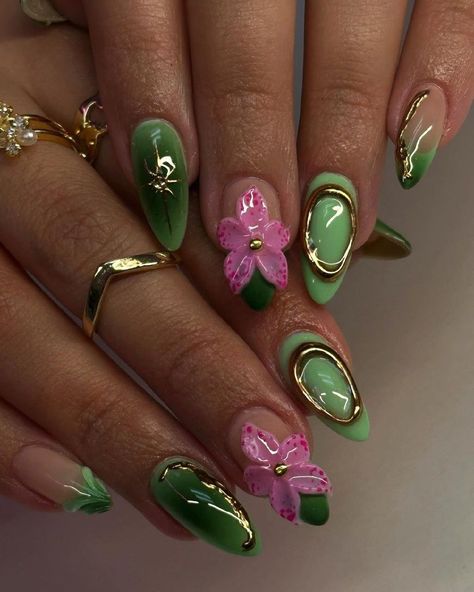 Winx Club Nails, Simple Nail Design, Nail Art Pictures, Hello Nails, Spring Nail Designs, Edgy Nails, Summery Nails, Classy Acrylic Nails, Nail Design Ideas