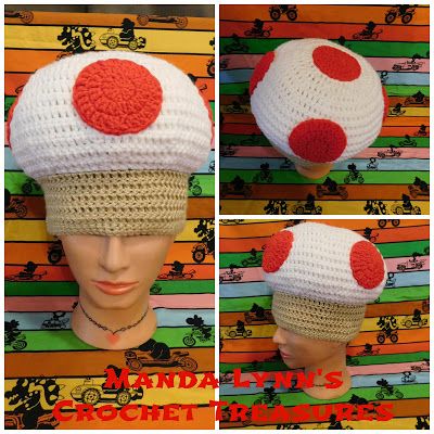 Crochet Toad Hat Mario, Toad Hat Crochet Pattern, Toad Hat Crochet, Toad Mushroom Hat, Crochet Toad Mario, Mario Crochet Hat, Crochet Mushroom Hat Free Pattern, Mario Toad, Mario Crochet