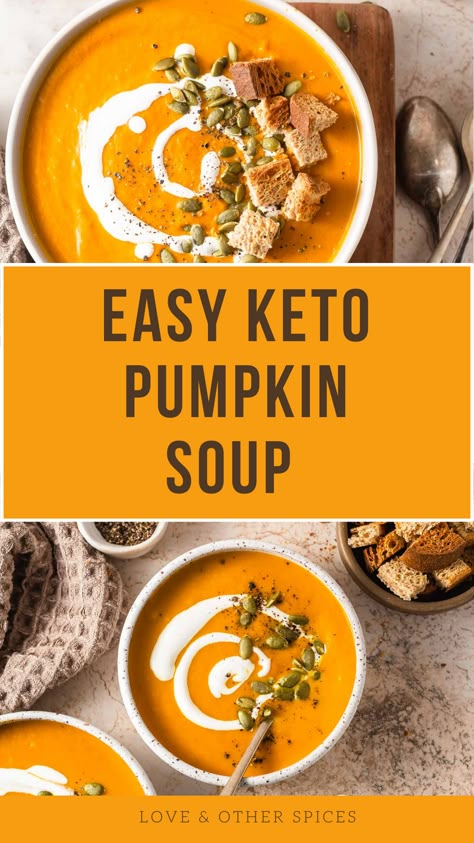 Healthy Pumpkin Recipes Low Calories, Keto Pumpkin Soup, Bacon Crockpot, Pumpkin Puree Recipes Healthy, Flavorful Beef Stew, Pumpkin Soup Healthy, Hearty Chicken Soup, Pumpkin Puree Recipes, Keto Soup Recipes