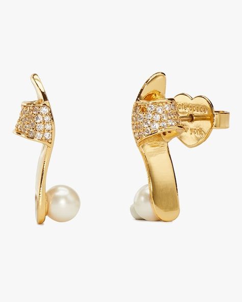 Spade Earrings, Kate Spade Earrings, Diamond Gift, Pearl Crystal, Jewelry Online Shopping, Fine Earrings, Shoe Lover, Huggies Earrings, Cute Jewelry