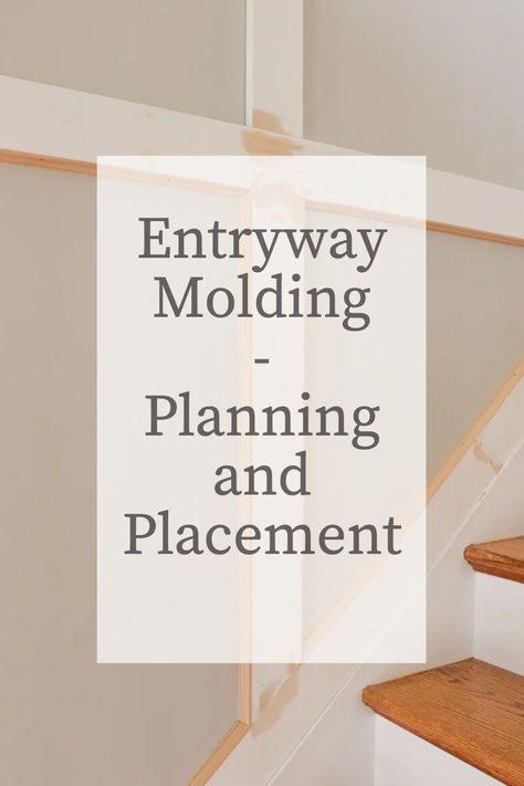 Entryway With Molding, Stairwell Moulding, Hallway Crown Molding, Board And Batten Down Stairs, Staircase Wall Molding Ideas, Molding Entryway, Trim On Stairs Stairways, Long Hallway Molding, Foyer Wall Molding Ideas