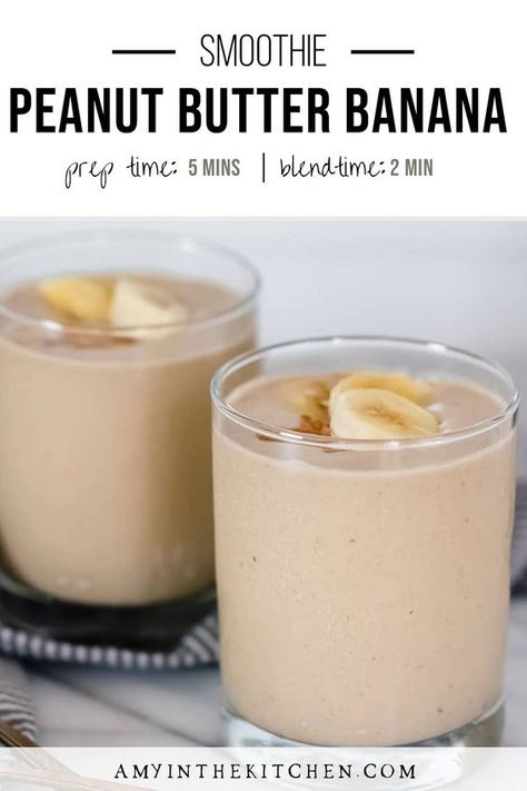 A healthy peanut butter banana smoothie recipe with only 3 ingredients and ready to enjoy in under 5 minutes. A clean eating recipe that will fuel you with plant based nutrition. Peanut butter and bananas is a classic flavor combination that is a true favorite of so many people. That makes this a quick and healthy breakfast recipe that you know everyone will love. Don't forget that you can sub peanut butter powder to make this smoothie lower in calories. Peanut Butter Banana Smoothie Healthy, Clean Eating Plant Based, Smoothie King Recipes, Peanut Butter Banana Smoothie Recipe, Peanut Butter Powder Recipes, Peanut Butter Smoothie Bowl, Peanutbutter Smoothie Recipes, Smoothie Without Yogurt, Blended Coffee Recipes