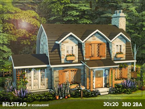 Sims 4 Guide, Sims 4 Lots, Sims 4 Cottage, Sims 4 Houses Layout, Lotes The Sims 4, Building Inspiration, Sims 4 House Plans, Sims 4 House Building, Sims 4 House Design