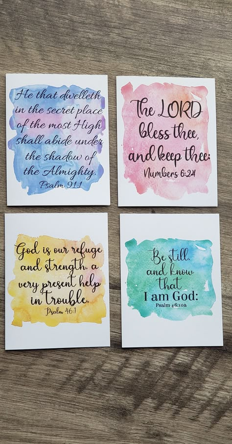 Bible Verse Written On Paper, Bible Verse Greeting Cards, Scripture Greeting Cards, Handmade Bible Verse Cards, Encouragement Cards Diy, Watercolor Scripture Cards, Diy Bible Verse Index Cards, Cute Bible Verse Index Cards, Verse Cards Diy