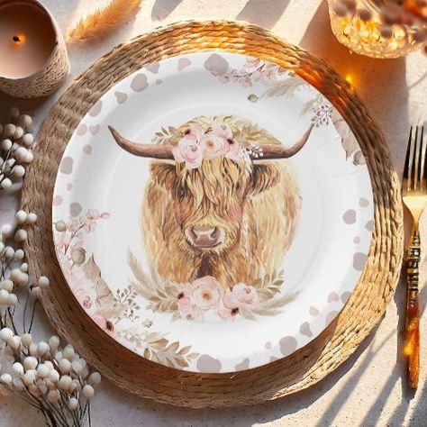 $1.95 | Boho Holy Cow Highland Pampas 1st First Birthday #cow birthday, farm birthday, girl birthday, farm animals, holy cow, cow girl birthday, moo cow, highland cow, boho farm, first birthday Highland Cow Birthday Party Ideas, Brown Cow Birthday Party, Farm First Birthday, Highland Cow Birthday, Mini Highland Cow, Cow Birthday Party, Birthday Cow, Cow Birthday Parties, Cow Highland