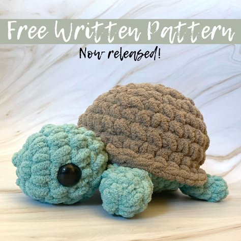 You can now find the written version of the #crochetturtlepattern from my most popular YouTube tutorial #freecrochetpattern No Sew Crochet Turtle Amigurumi Plush, Beginner Crochet Turtle, Easy Crochet Turtle For Beginners, How To Crochet A Turtle Free Pattern, Free Crochet Patterns Animals Easy, Simple Crochet Plush Pattern, Free Crochet Animal Patterns For Beginners, 1 Hour Crochet Projects Amigurumi, Easy Beginner Crochet Plushie