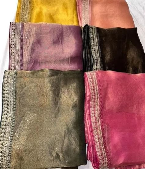 PREMIUM BENERAS TISSUE SAREES Saree Colors, Designer Dresses Elegant, Tissue Sarees, Bride And Groom Outfits, Floral Print Sarees, New Saree Designs, Engagement Mehndi Designs, Modern Saree, Fancy Sarees Party Wear